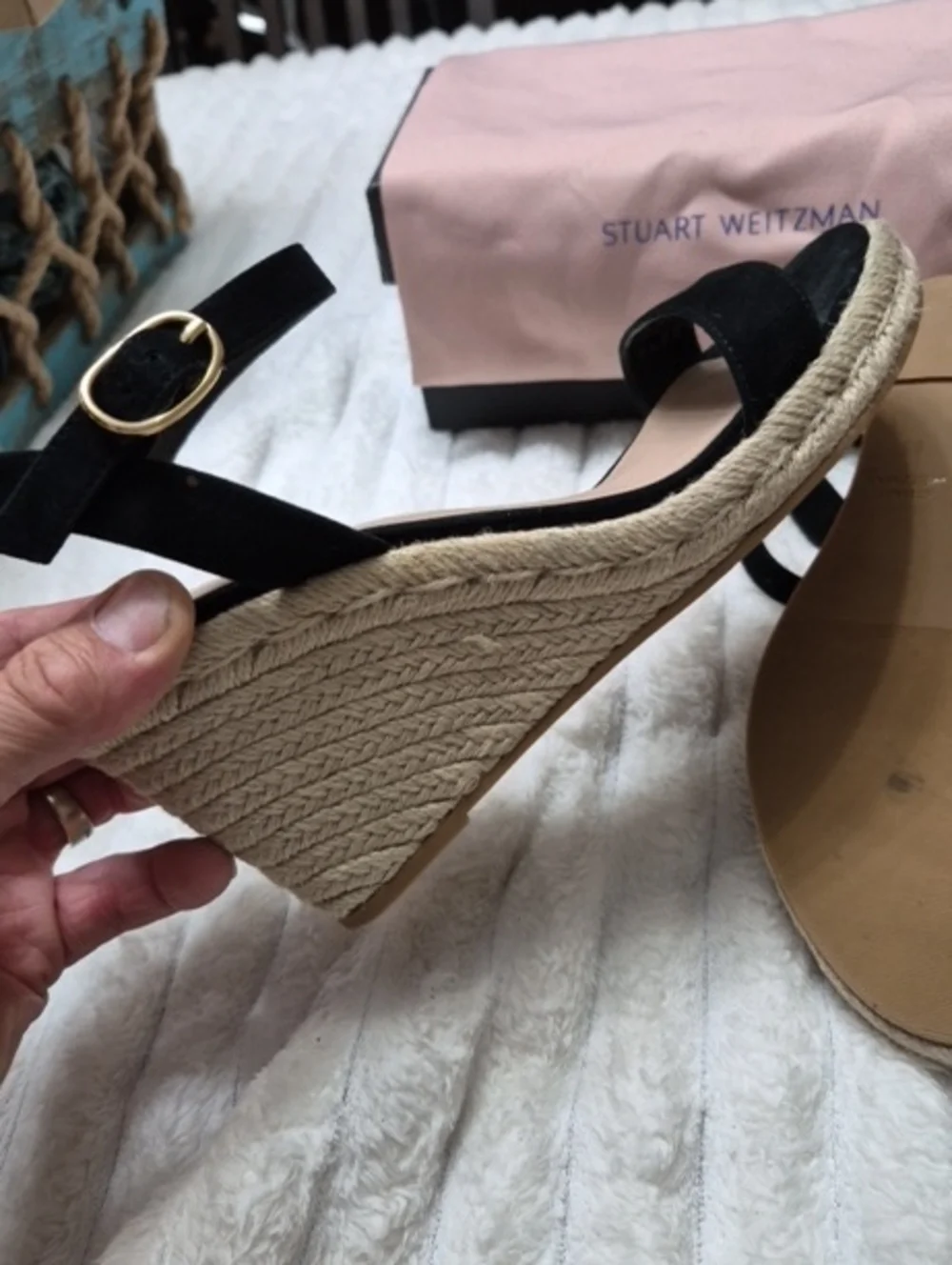 Stuart Weitzman Espadrille Wedge Sandals Women's Sz 8.5 M $495